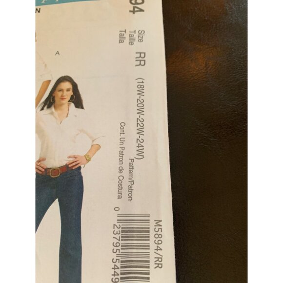 McCall's Womens Jeans Sewing Pattern Sz 18W - 24W M5894 - Uncut - Picture 3 of 9